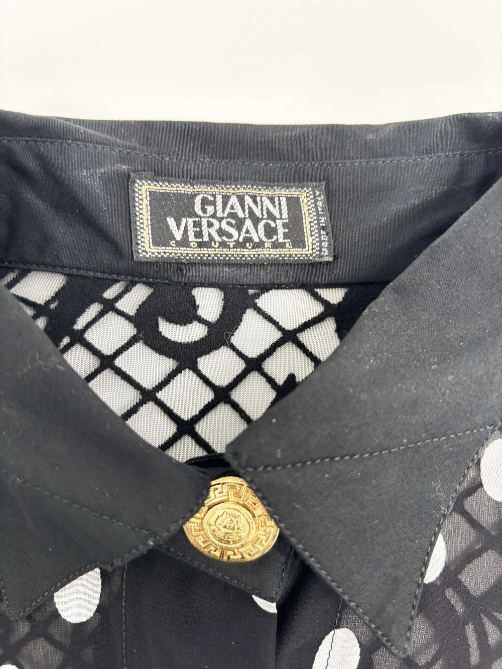 90s USA label silk×linen s/s shirt BLK Silk Linen Box Band Collar Top | EILEEN FISHER
